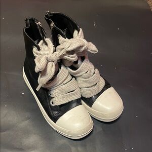 Black and White High-Top Sneakers